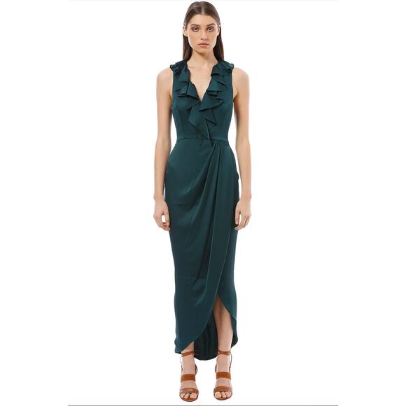 shona joy emerald green dress JANET WOVEN LINEN BUTTON FRONT TANK DRESS – Velvet by Graham & Spencer main image 1